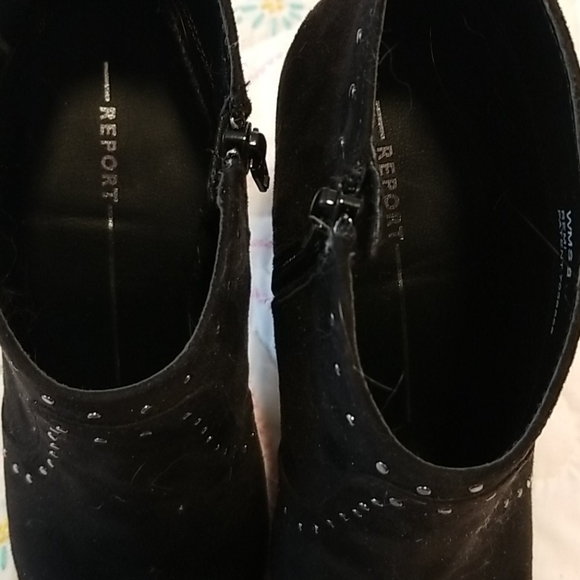 Report black vegan suede 4 inch zip booties.  Sz 6 - Picture 4 of 7